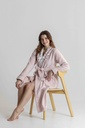 Peignoir long et doux dame "Fleurs" MIRA 9143MW - Rose 02