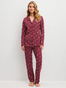 Pyjama long dame 100% Coton CALIDA "Family & Friends" 40098 - Mars Red 116