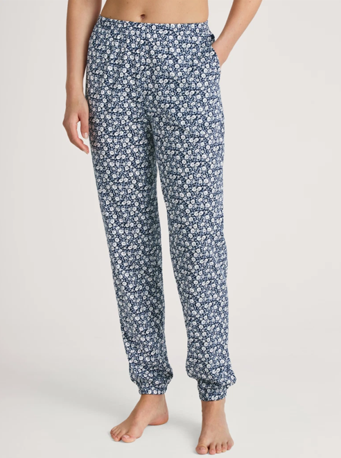 Pantalon de Pyjama dame avec poches 100% coton CALIDA "Favourites Sleep" 29279 - Peacoat Blue 488