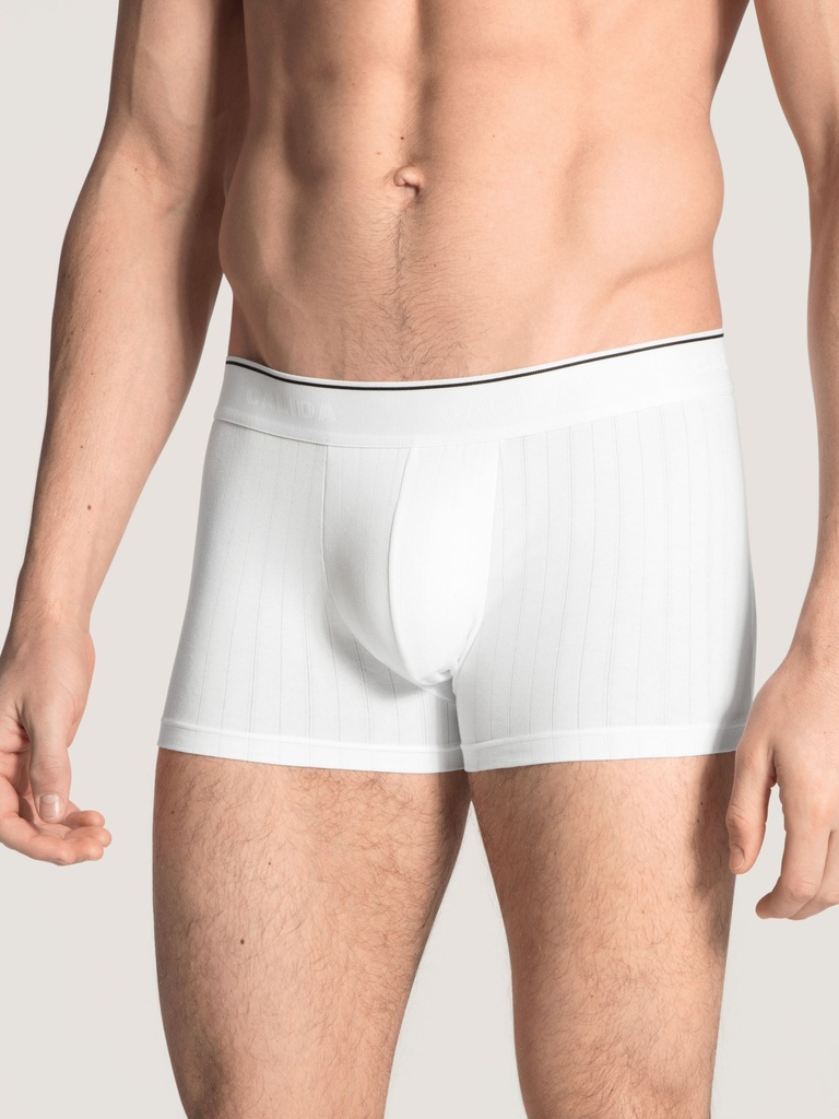 Boxer homme 94% coton respirant & anti-odeurs CALIDA "Pure & Style" 26686 - Blanc 001