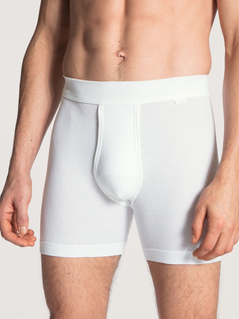 Boxer homme avec ouverture 100% coton CALIDA "Cotton 1:1" 25111 - Blanc 001