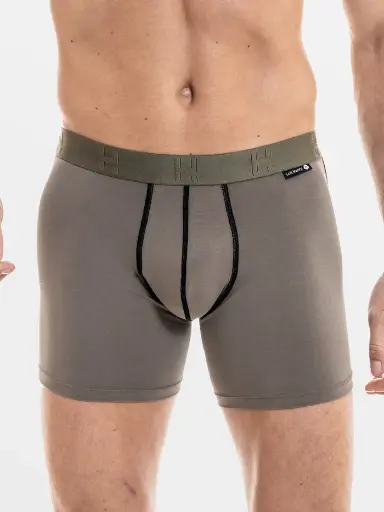 Boxer homme coton avec maintien intérieur LOIC HENRY "Every-D" KBD001K - Kaki