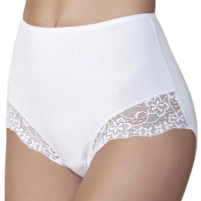 Culotte Braga coton & dentelle - pack de 2 - JANIRA "Braga Queen Esencial" 1031647 - Blanc 001