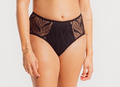 Culotte taille haute LOUISA BRACQ "Julia" 477-50 - Noir NRO