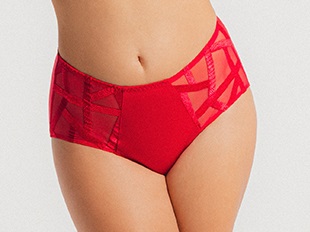 Culotte taille haute LOUISA BRACQ "Série" 471-50 - Rouge à lèvre RAL