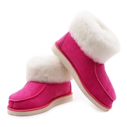 Pantoufles en agneau DIRECT TANNERIE "Toronto" - Rose