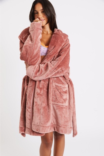 Peignoir court en polar BANANA MOON "Pilo Zarela" - Bois de Rose JMW73