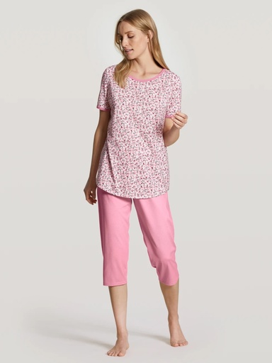 Pyjama  femme short 3/4 en 100% coton durable CALIDA "Lovely Nights" 47556 - Cashmere Rose 214
