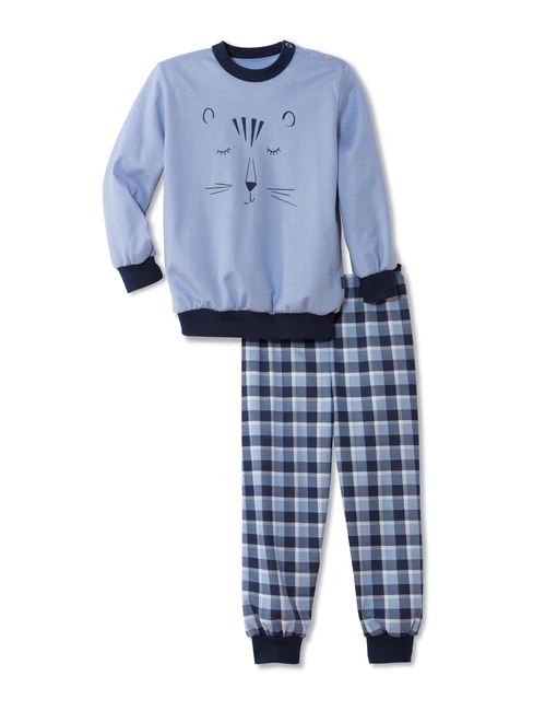 Pyjama enfant long 100% Coton bio CALIDA "Toddlers Nights" 55672 - Milky Blue 382