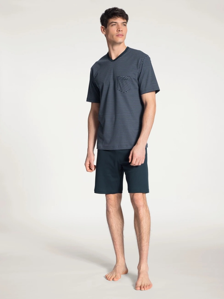 Pyjama short homme 100% coton CALIDA "Relax Streamline 2" 41167 - Dark Sapphire 479