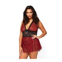Robe sexy voile et dentelle - Plus Size - LEG AVENUE 81526X - Rouge