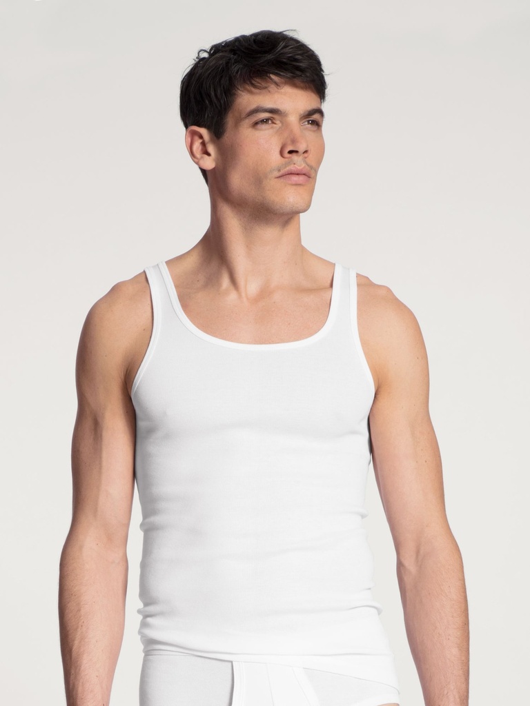 Singlet homme 100% coton CALIDA "Twisted Cotton" 12010 - Blanc 001