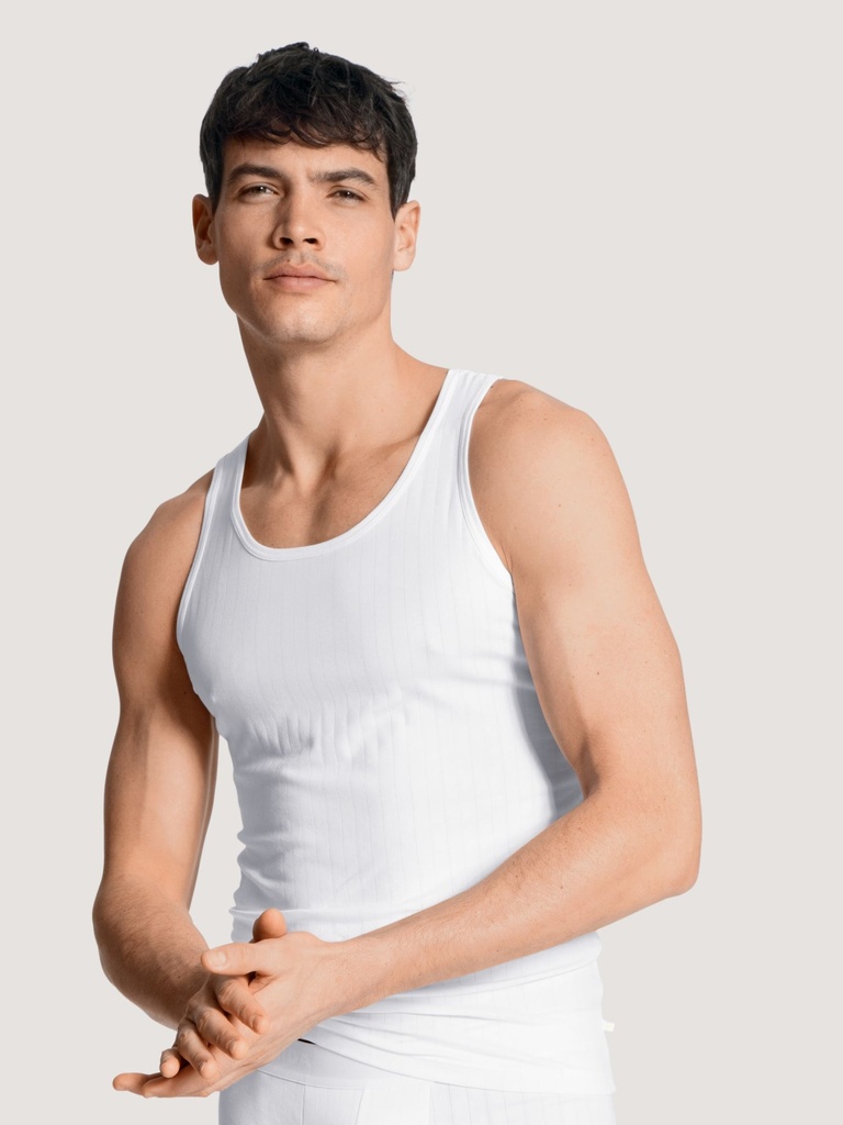 Singlet homme en coton durable & anti-odeurs CALIDA "Pure & Style" 12986 - Blanc 001