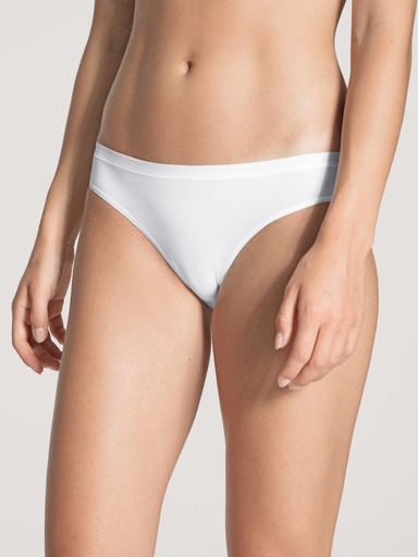 Slip coton taille basse CALIDA "Natural Comfort" 21075 - Blanc 001