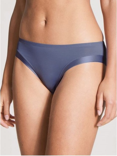 Slip coupe classique coton & satin CALIDA "Cate" 22258 - Bleached Denim 385