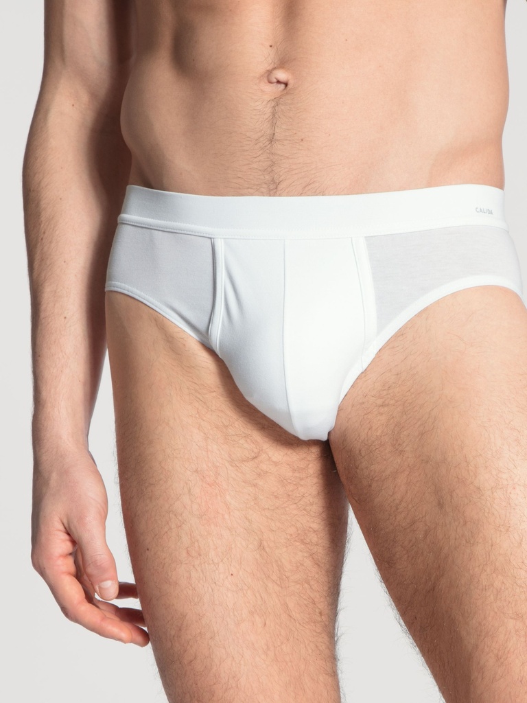 Slip homme 95% coton avec ouverture CALIDA "Cotton Code" 22190 - Blanc 001