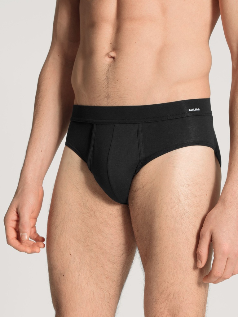 Slip homme 95% coton avec ouverture CALIDA "Cotton Code" 22190 - Noir 992