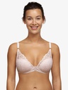 Soutien-gorge coque plongeant CHANTELLE "Fleurs" C12M20 - Rose dragée 0JW