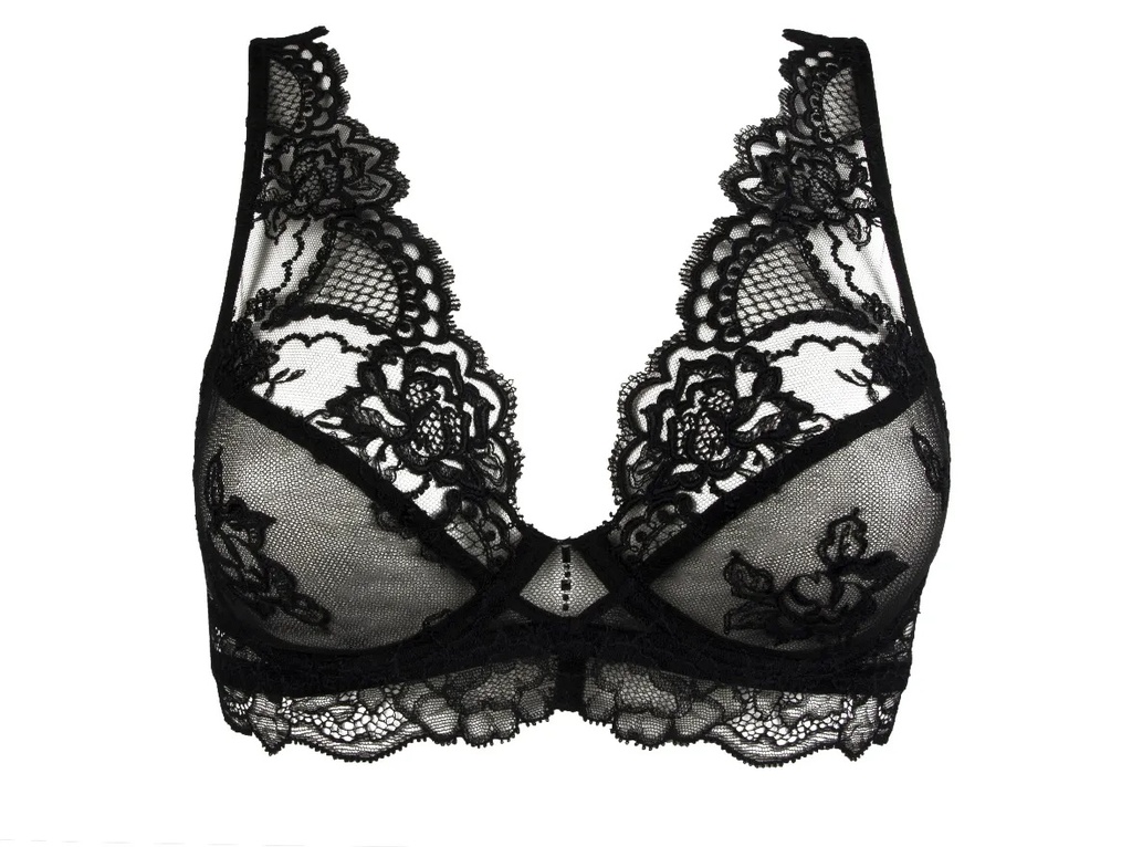 Soutien-gorge armature décolleté plongeant LISE CHARMEL "Sublime en Dentelle" ACH7413 - Noir 0005