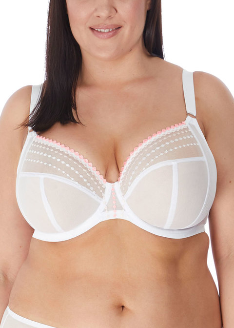Soutien-gorge armature plongeant spécial poches profondes ELOMI "Matilda" EL8900 - Blanc WHE