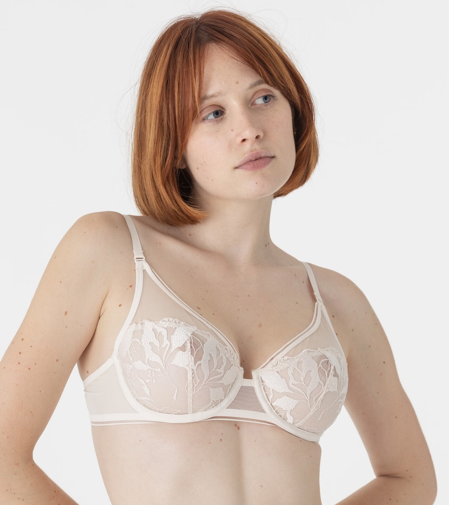 Soutien-gorge armature triangle cerclé MAISON LEJABY "Sin" 19133 - Milk 0003