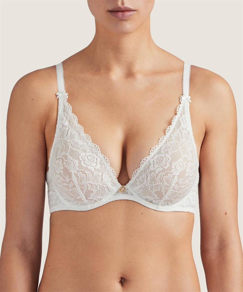 Soutien-gorge armature triangle plongeant AUBADE "Rosessence" HK12 - Opale