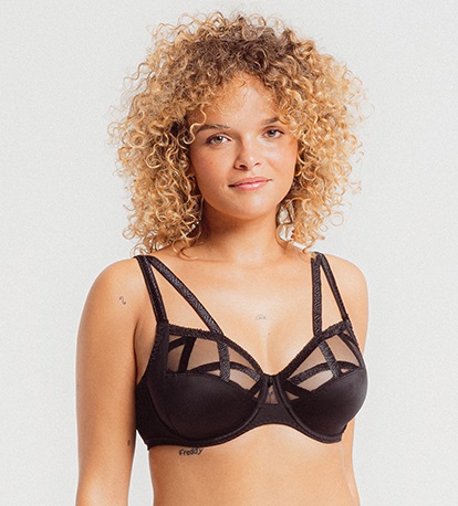 Soutien-gorge avec armatures en 3 parties emboitant LOUISA BRACQ "Série" 471-01 - Noir NRO