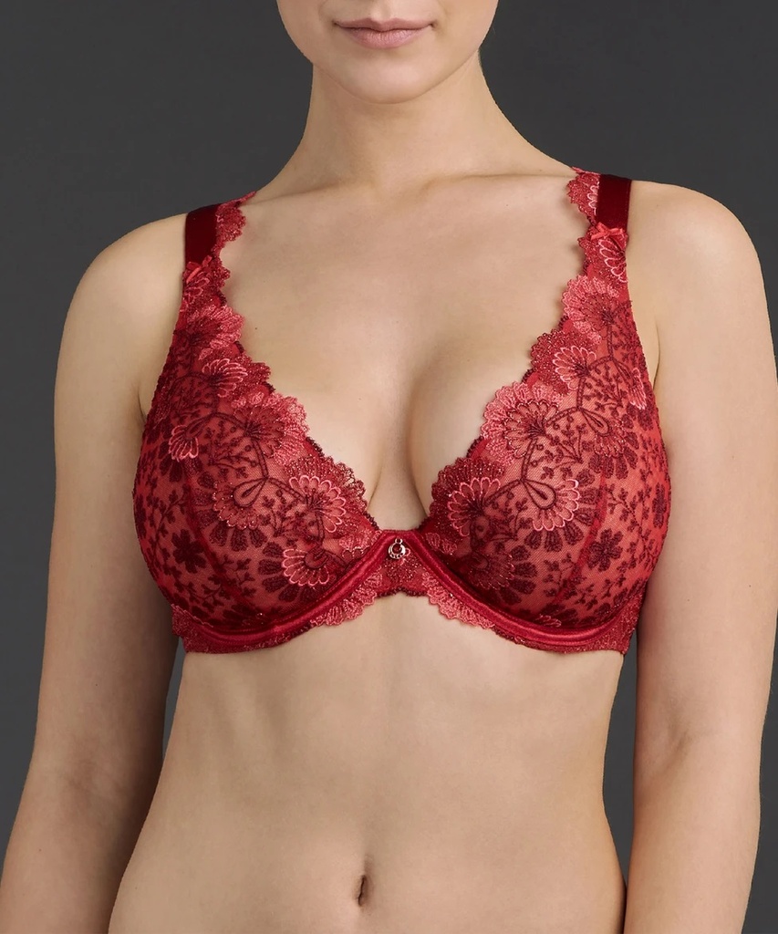 Soutien-gorge armatures plongeant confort AUBADE "Art of Ink" TD12-02 - French Red