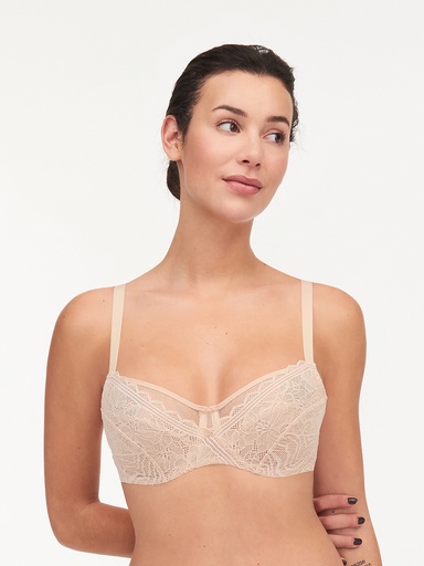 Soutien-gorge avec armatures très enveloppant CHANTELLE "Floral Touch" C94210 - Beige doré 01N