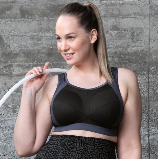 Soutien-gorge de sport sans armatures bonnets profonds ANITA ACTIVE "Extrême Control Plus" 5567 - Noir Anthracite 445