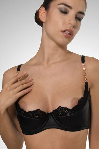 Soutien-gorge sexy seins nus FOLIES RENAUD "Fabiola" 2325C - Noir