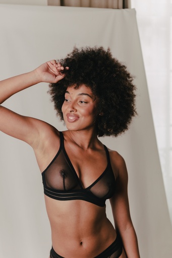 Soutien-gorge triangle sans armatures  MAISON LEJABY " Nufit" 171242 - Noir 04