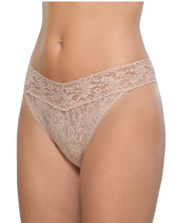 String dentelle stretch HANKY PANKY "Original Rise Thong" 4811P - Chai