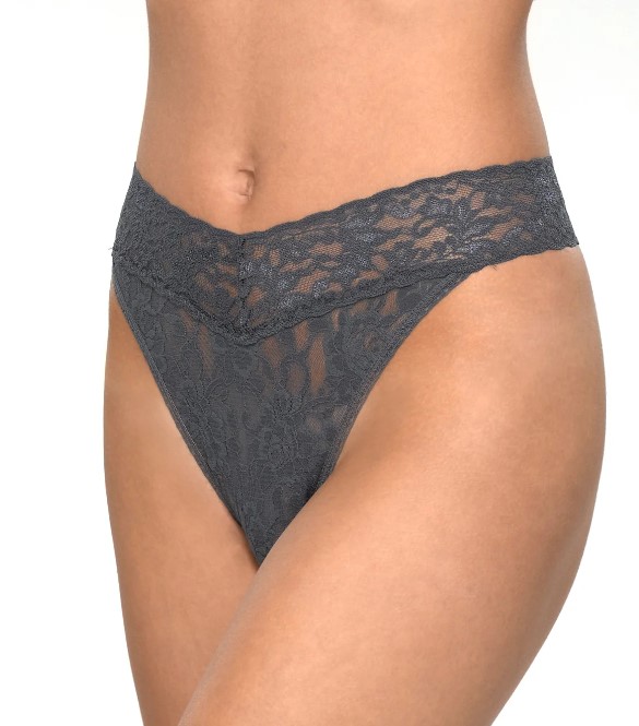 String dentelle stretch HANKY PANKY "Original Rise Thong" 4811P - Granite