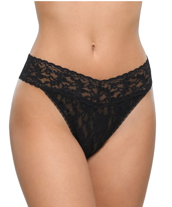 String dentelle stretch HANKY PANKY "Original Rise Thong" 4811P - Noir