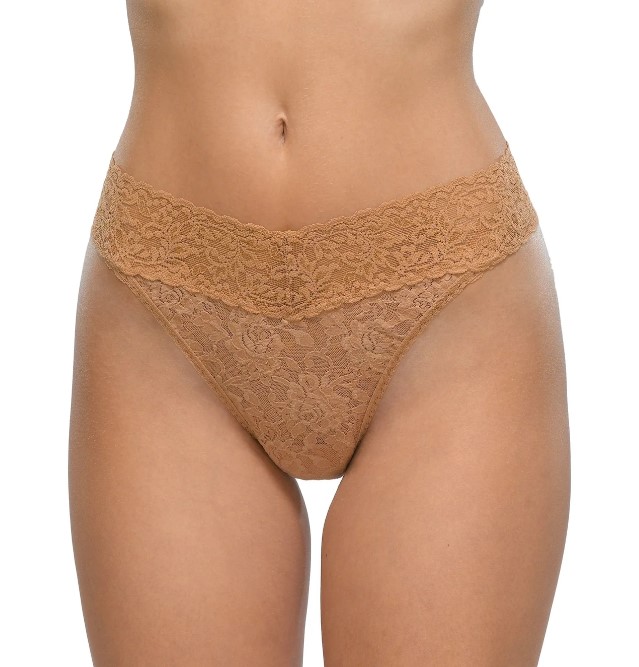 String dentelle stretch HANKY PANKY "Original Rise Thong" 4811P - Sun tan SUNT