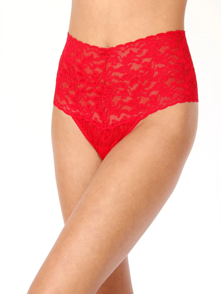 String taille haute dentelle stretch HANKY PANKY "Retro Thong" 9K1926 - Red