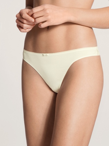 Tanga taille basse coton & dentelle CALIDA "Sensual Secrets" 20831 - Albaster Cream 911