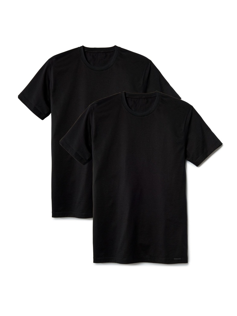 T-shirt homme courte manche 100% coton - PACK de 2 - CALIDA "Natural Benefit" 14341 - Noir 992