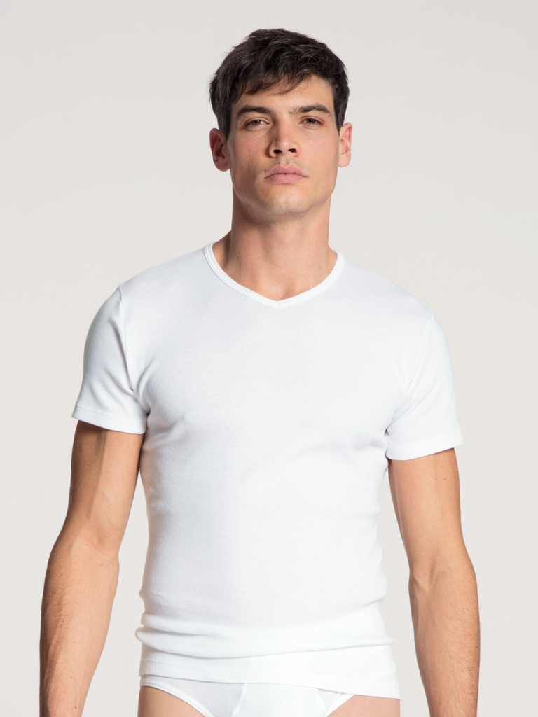 T-shirt homme courte manche 100% Coton durable CALIDA "Cotton 1:1" 14315 - Blanc 001