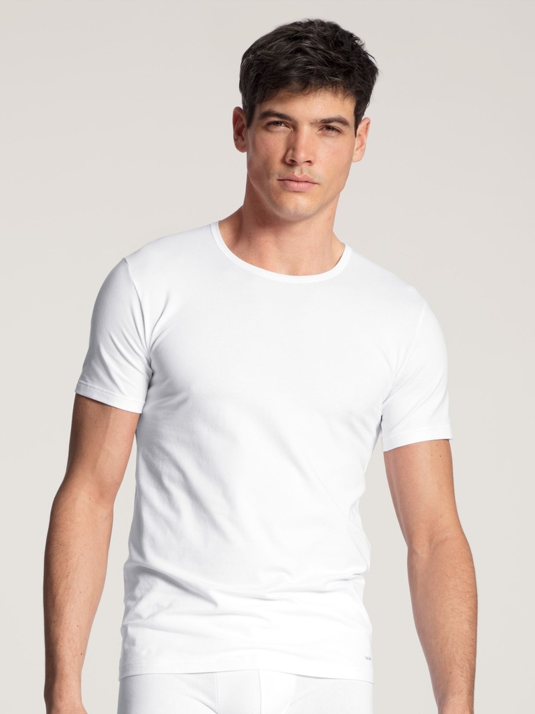 T-shirt homme courte manche 95% Coton CALIDA "Cotton Code" 14290 - Blanc 001