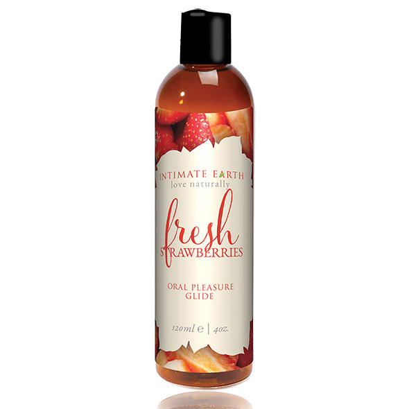 Lubrifiant plaisir oral à base d'eau INTIMATE EARTH "Fresh" 120ml - Fraise