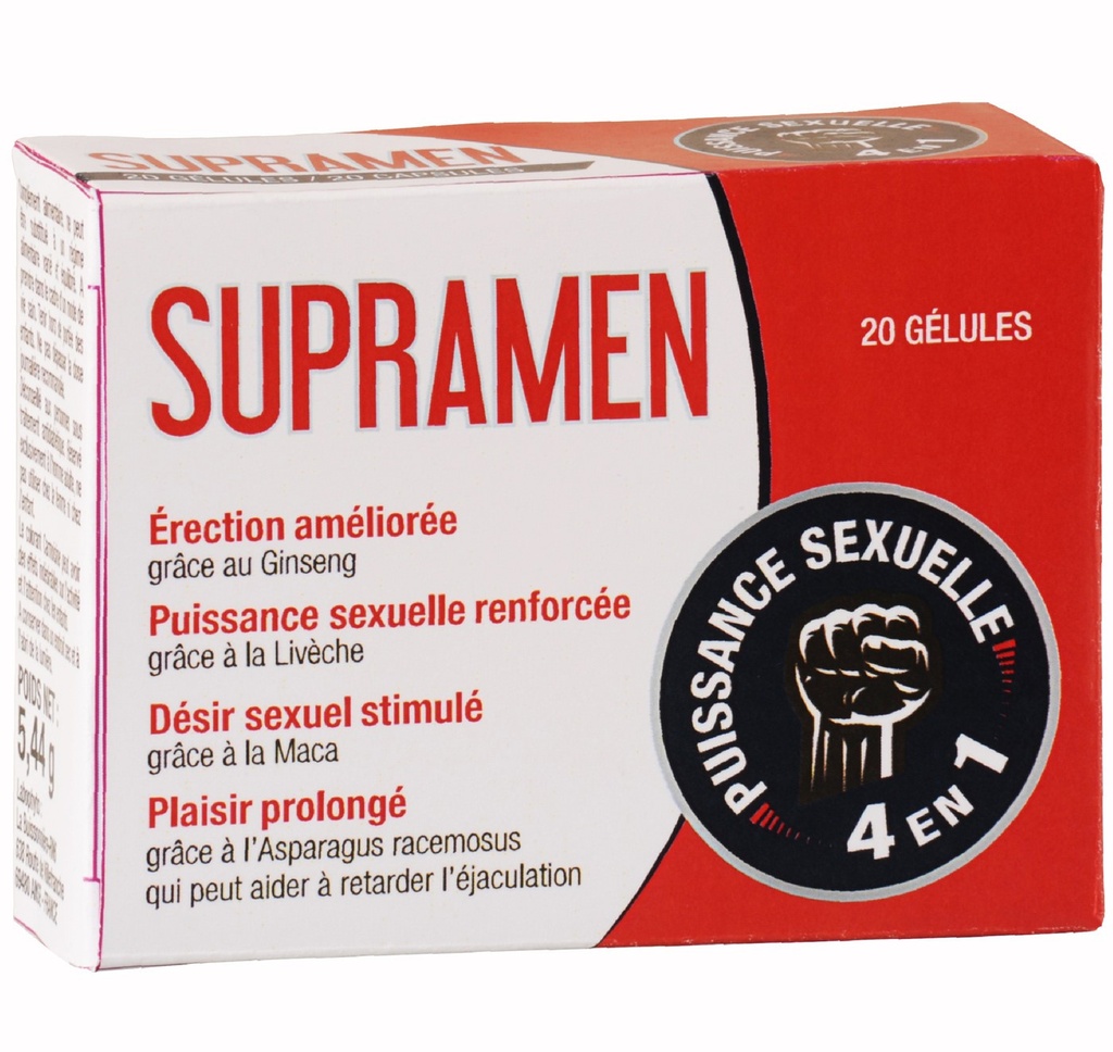 Pilules renforce les érections & stimule le désir "Supramen" 20 comprimés