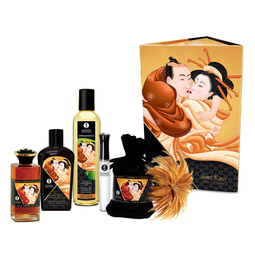 Coffret de massage érotique bio SHUNGA "Sweet Kisses" Organica