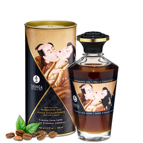 Huile chauffante comestible pour zones érogènes SHUNGA "Baisers Intimes" 100ml - Latté d'amour crémeux