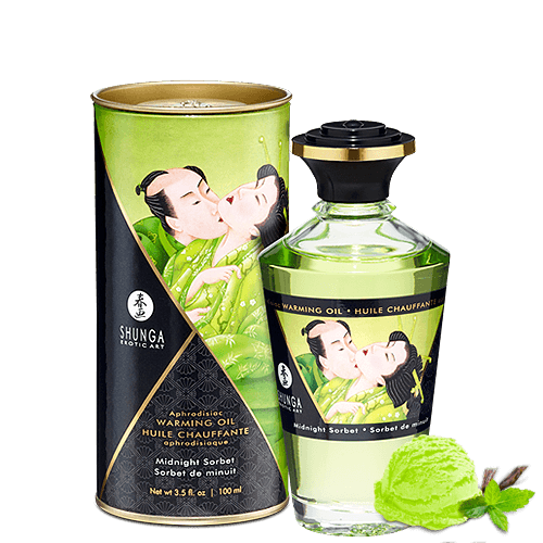 Huile chauffante comestible pour zones érogènes SHUNGA "Baisers Intimes" 100ml - Sorbet de minuit