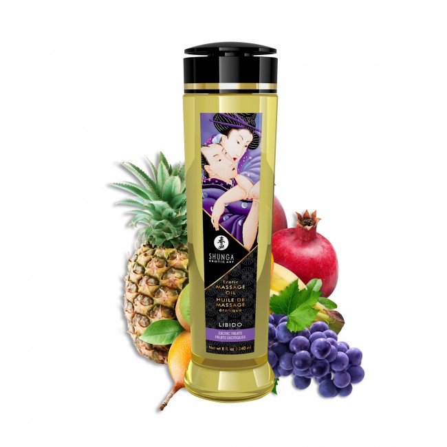 Huile de massage corps entier SHUNGA "Libido" 240ml - Fruits exotiques