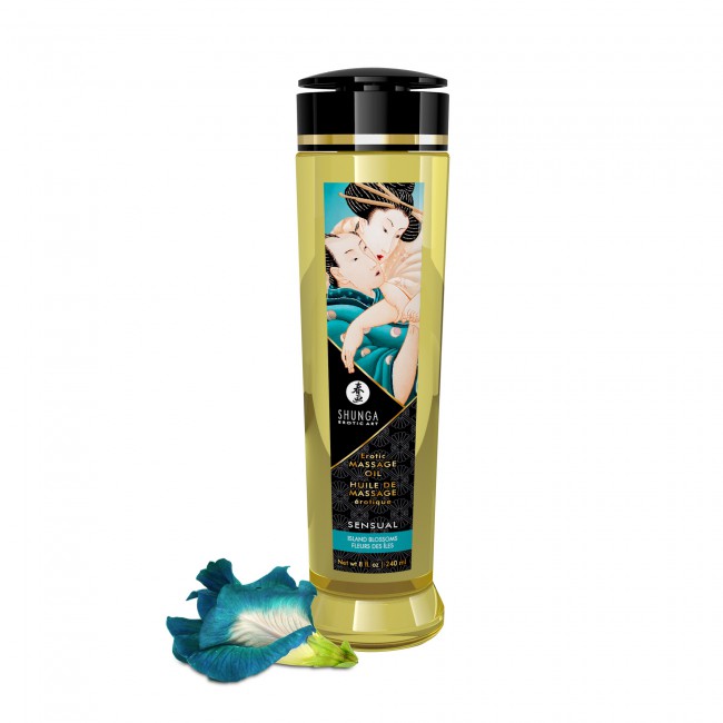 Huile de massage corps entier SHUNGA "Sensual" 240ml - Fleurs des îles