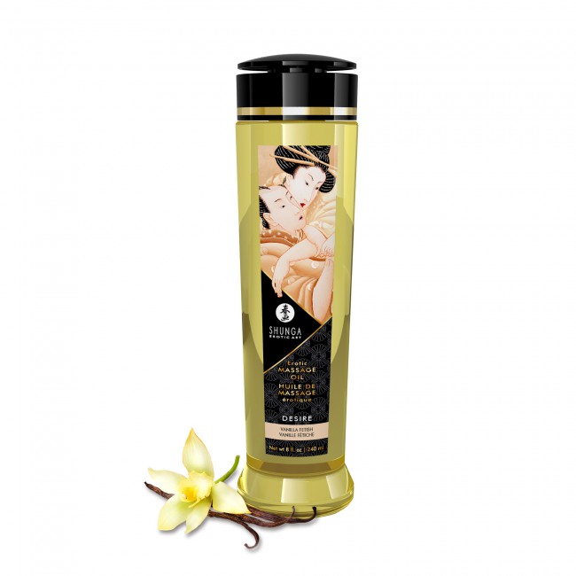 Huile de massage corps entier SHUNGA "Desire" 240ml - Vanille fétiche