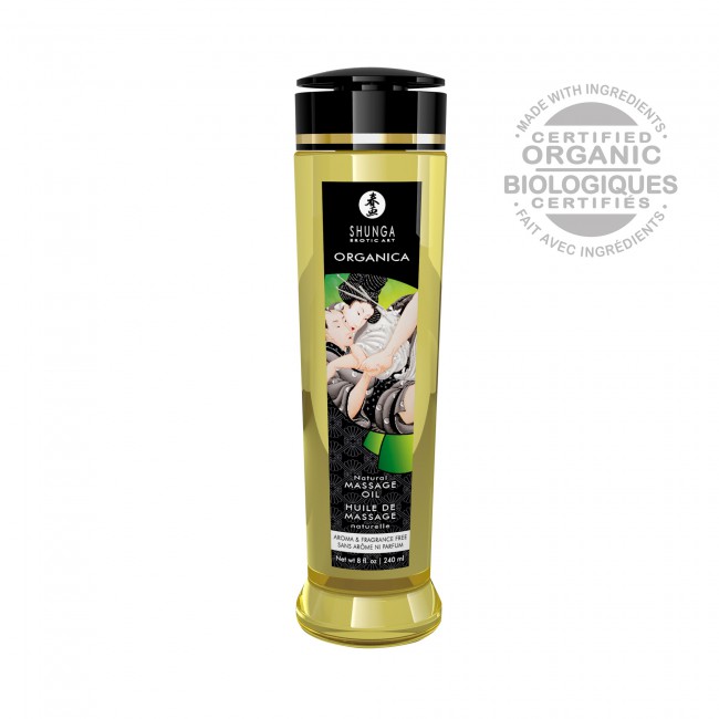 Huile de massage corps entier Bio SHUNGA "Organica" 240ml - Neutre